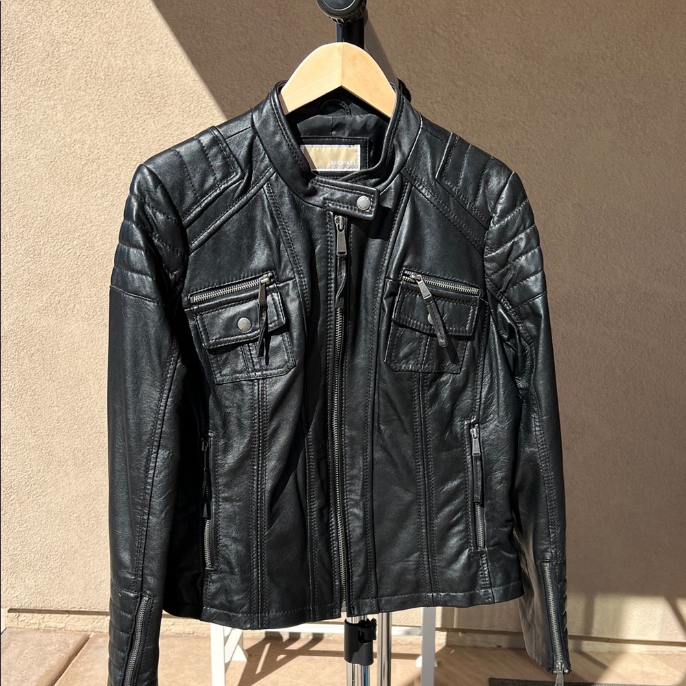 Michael Kors Quilted Black Leather Jacket
